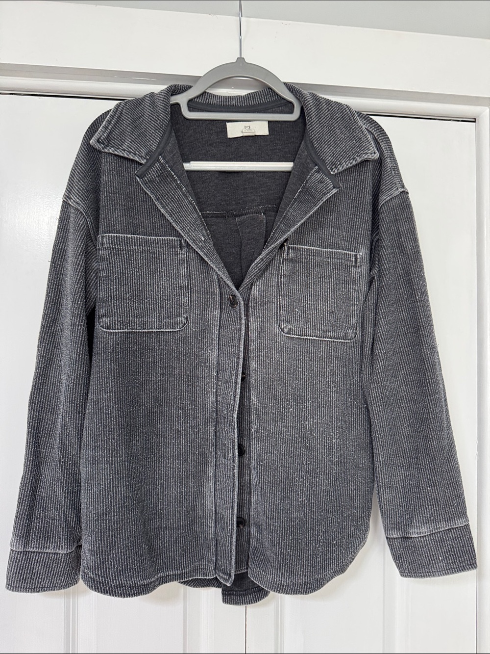 Thread & Supply Dark Gray Knit Top with Tag Detail